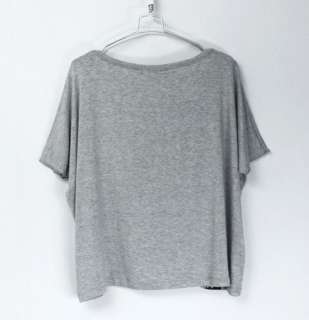 Women Short Casual Baggy T Shirt Top Tee 3 Colors #060  
