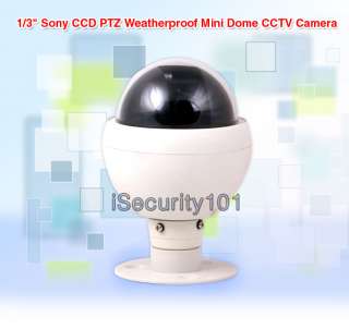 Outdoor Mini 4 PTZ Dome 3x Zoom Sony 1/3 CCD 5 15mm Lens 360° CCTV 