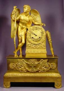 Ultimate Signed Circa 1800 Gilt Bronze Angel Clock  