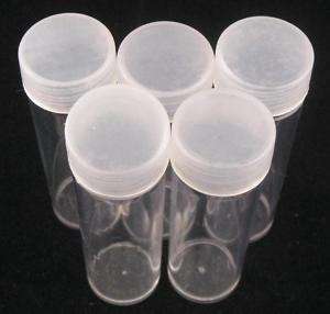 Five HE Harris Clear Round Coin Tubes for US Nickels  