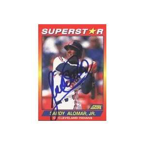 Sandy Alomar Jr., Cleveland Indians, 1992 Score Superstar Autographed 