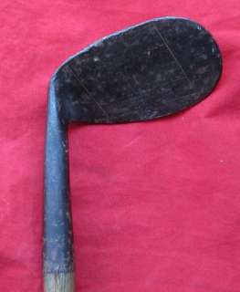 Antique HICKORY Wooden SHAFT GOLF CLUB LAWRENCE BLACK NIBLICK Patented 