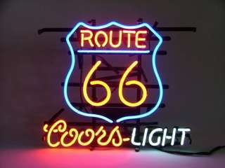 ROUTE 66 COORS LIGHT BEER BAR PUB NEON LIGHT SIGN NEW  