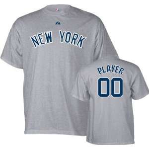 New York Yankees   Select Any Player   Grey Name and Number T Shirt 