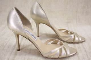 Jimmy Choo Egypt Metallic d Orsay Cut out Gold Leather sandals Pumps 
