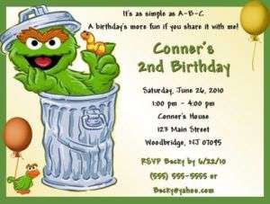 Oscar the Grouch Invitations/Birthday Party Supplies  