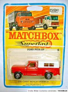Superfast No.06A Ford Pick up on short 1969 blistercard  