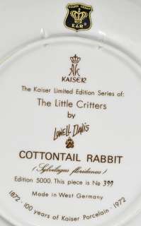 Kaiser Little Critters Plates by Lowell Davis 1972  