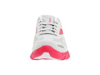 Reebok Womens Zig Flow Running Shoes Suede Steel Heroine Pink White 