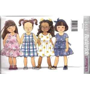  Butterick Sewing Pattern 4514 Girls Pullover Dress, Size 