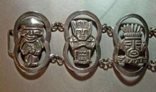 VERY COOL TIKI GODS BRACELET, PLATA, 0900, MUST SEE  