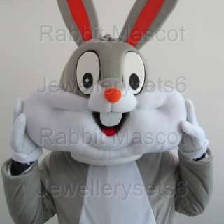 Adult New Easter Bunny Rabbit cartoon mascot costume  