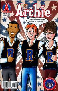 Archie #617. Barack Obama and Sarah Palin cover. Campaign Pains part 2 