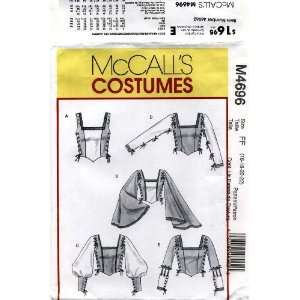 McCalls Costumes Pattern 4696 for Misses Renaissance Tops Size FF 