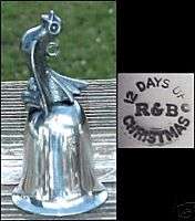 Reed & Barton 12 Days of Christmas Bell 4 Colly Birds  
