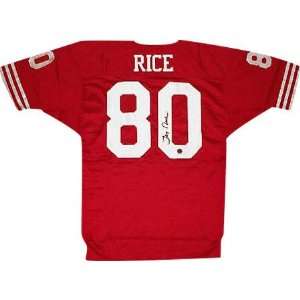  Jerry Rice Autographed Red Custom Jersey Sports 