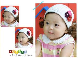 Piece New Baby Girl Hairband Headband w/ Wig 3 flower  