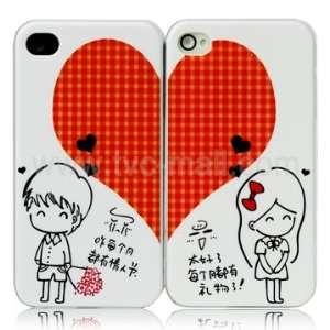  2 PCS Sweet Heart Iphone 4 /4s Hard Plastic Case for 