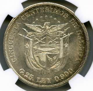 PANAMA 1904 50 Centesimos NGC MS61 #6430  