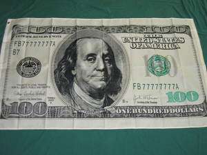 3X5 ONE HUNDRED DOLLAR BILL FLAG $100 FLAGS C NOTE F547  