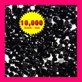 10000 pcs Round Nail Art Rhinestones Gems Bead   Black  