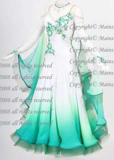 Bd689 Fading Crystal 35 gross Ballroom Waltz Dance Gown Dress US10 