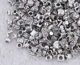 100pcs Tibetan European Silver Beads fit Charm bracelet  