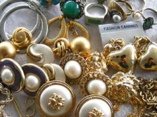 100 Plus LOT Wearable Vintage Rhinestone Enamel Beaded Faux Pearl