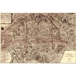 com Plan de la Ville de Paris, 1715 Poster by N De fer (36.50 x 24.25 