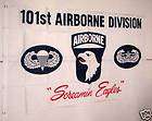 ARMY 101st Airborne Screamin Eagles on White 3x5 Flag