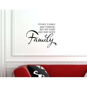   WITH FAMILY Vinyl wall quotes stickers sayings home art decor decal