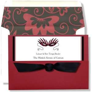   and Formal Invitations   Masquerade Red Pocket Ribbon Invitation