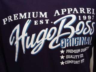 Hugo Boss Mens Muscle Crew Tee T Shirts XL NAVY Original Graphic NWT 