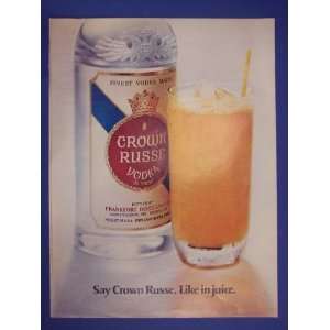  Crown Russe Vodka, say crown russe. Like in juice, 50s 