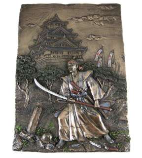 Samurai Warrior With Naginata Wall Plaque Japanese  
