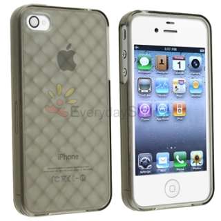 5x TPU Gel Skin Soft Case Cover For iPhone 4 G 4S Purple+Smoke Diamond 