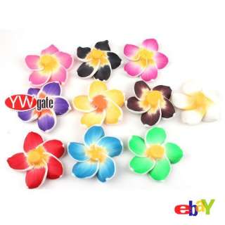 Free Ship Various Fimo Polymer Clay Plumeria Flowers Beads 40MM Pick 