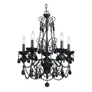  AF Lighting 7506 5H Mischief 5 Light Chandelier with Black 