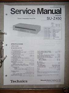 Service Manual Technics SU Z450 Amplifier,ORIGINAL  