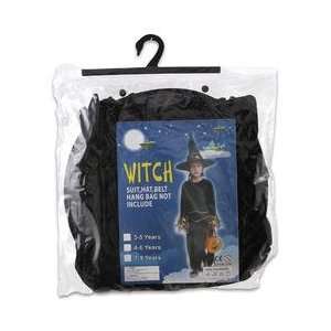  3pc 3 5yrs Black Polyester Witch with Hat Costume Toys 