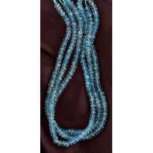    AQUAMARINE FACETED RONDELLE BEADS 6.3mm AAA~ 