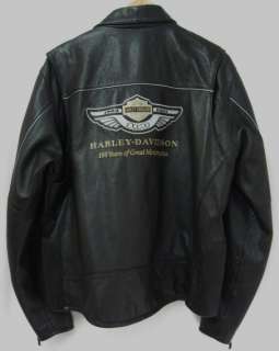 100th Anniversary Mens Harley Davidson Leather Jacket XL  