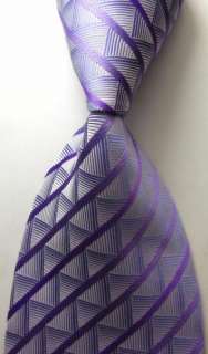 R02 Purple Stripe 100%Silk Classic Woven Mans Tie Necktie  