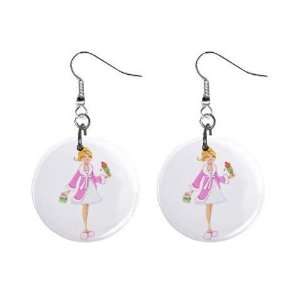 Pregnant Lady Dangle Earrings Jewelry 1 inch Buttons 