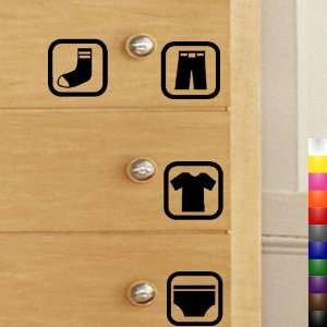  StikEez Brown 4 Pack Dresser Drawer Visual Labels for Kids 