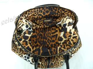 YVES SAINT LAURENT YSL Easy Leopard Print Fabric and Leather Trim Tote 