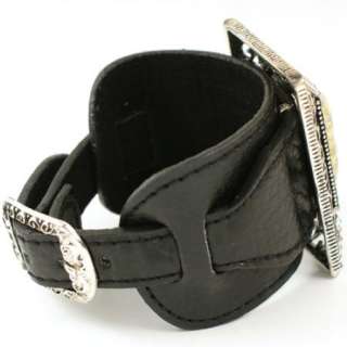 Swarovski Crystal Leather Bangle Cuff Bracelet a464  