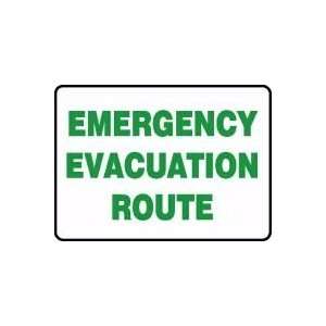  EMERGENCY EVACUATION ROUTE Sign   10 x 14 .040 Aluminum 