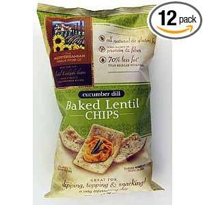 Mediterranean Snack Food Baked Lentil Chips, Cucumber Dill, 4.5 Ounce 