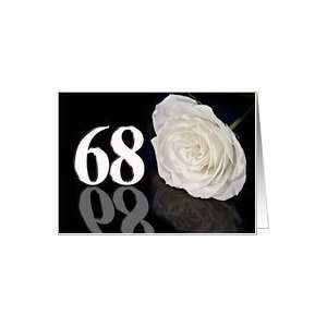 68th Birthday card with a white rose Card
